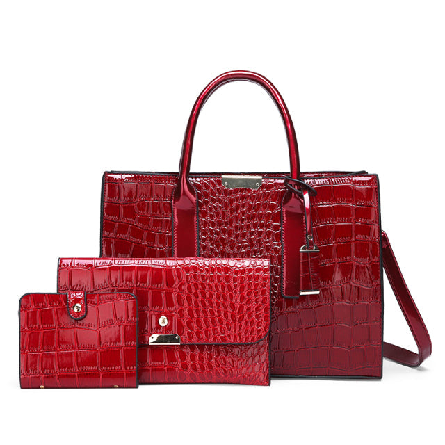 BOLSA FEMININA MODELO NELLY + 2 CARTEIRAS DE BRINDE - COMBO