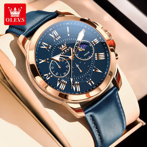 Relógio Masculino OLEVS – Pulseira de Couro