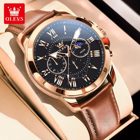 Relógio Masculino OLEVS – Pulseira de Couro