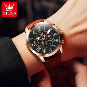 Relógio Masculino OLEVS – Pulseira de Couro